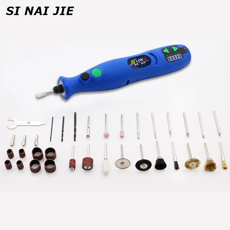 

7.4V Mini Electric Rechargeable Die Grinder with 6 Position Variable Speed Dremel Rotary Tools Mini Grinding Machine