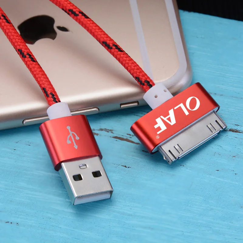  OLAF Für iphone 4 USB Ladegerät Kabel 30 pin Geflochtene Nylon Premium USB Daten Sync Ladekabel für
