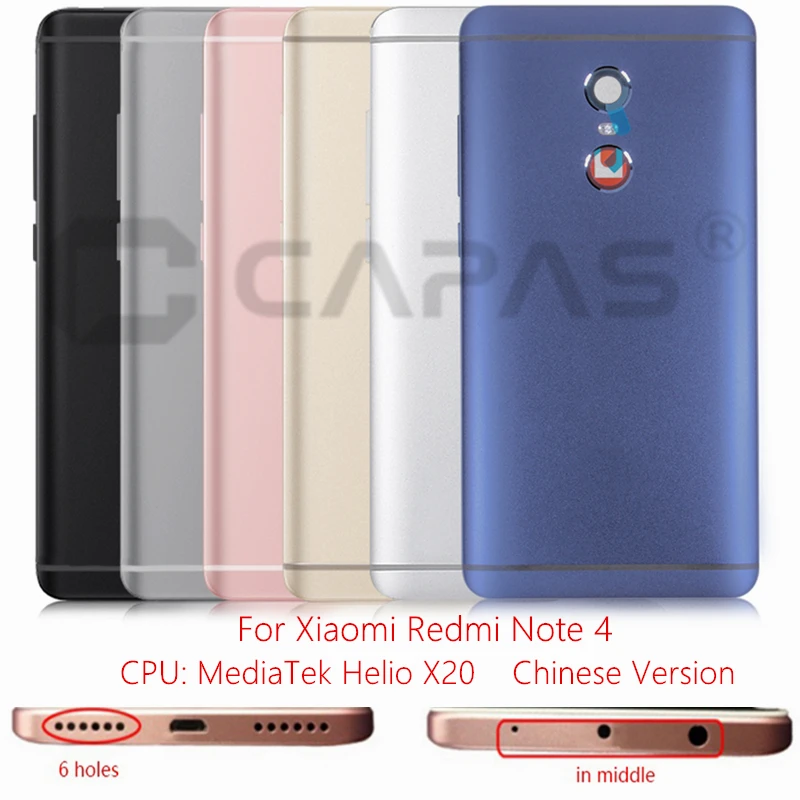 

For Xiaomi Redmi Note 4 Mediatek Metal Back Battery Cover Redmi Note 4 Chinese Version Rear Door Housing Case Replacement Parts