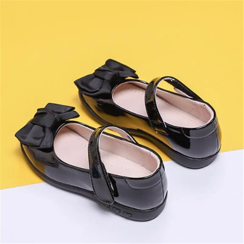 Новые весенне-осенние детские обувь для малышей на плоской подошве дышащие повседневные модельные туфли для девочек принцесса детская кожаная обувь 02