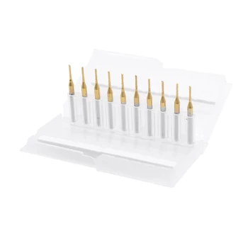 

High quality 10pcs / lot Titanium Nitride Coated Carbide PCB CNC Drill Bits Router 1.5mm