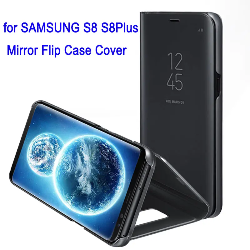 

for Samsung Galaxy S8 S 8 Plus Mirror Flip Case Cover 360 Cute Shockproof Leather Armor Luxury Smart Clear View Standin Original
