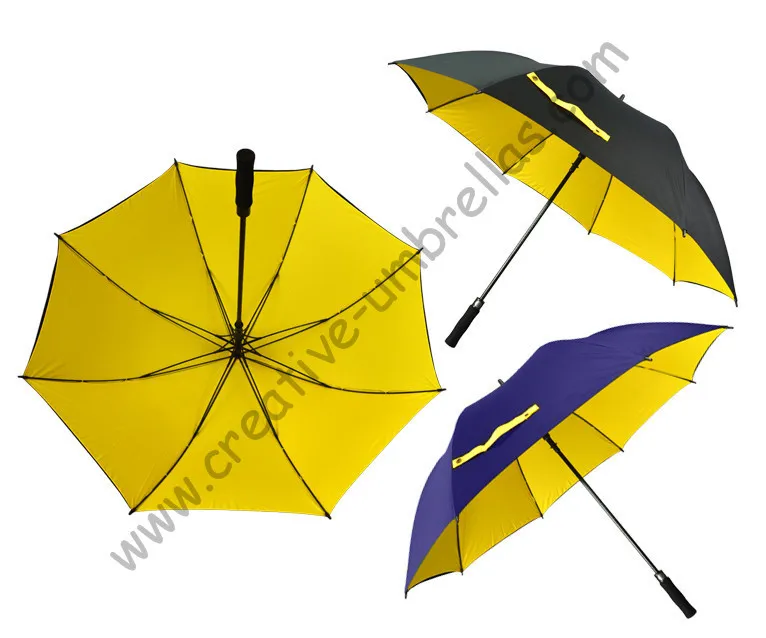 

Diameter 130cm 3-4 person golf umbrella visible double layers fabric fiberglass,auto open,anti static,wind resitant,canopy