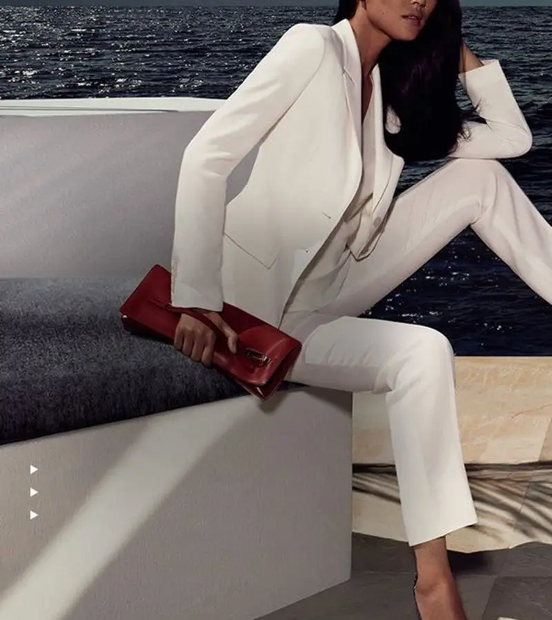 10 White Women Ladies Custom Made Business Office Tuxedos Work Wear Suits Bespoke