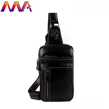 MVA горячая распродажа натуральная кожа мужчины грудь Сумка повседневная мужская кожаная сумка Грудь с черным Васит пакет мужские сумки через плечо