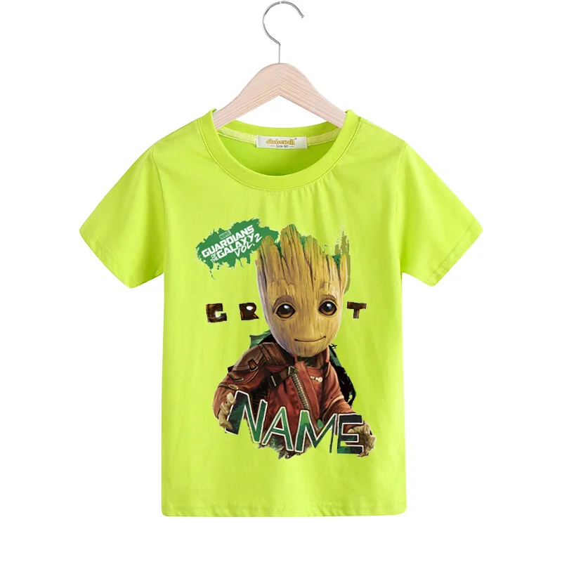 Boys Baby Groot Print T-shirts Girls Summer Casual Cotton Tshirts Children Clothing Kids Short Sleeve Tees Top T Shirts TX148 (2)