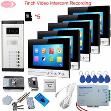 Wired Intercom For Private House 7” Video Intercom With Recording Video+8 GB TF Card Call For The Entrance Door +Rfid Door Lock