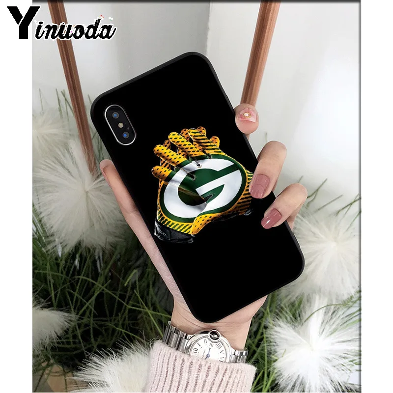 Yinuoda غرين باي باكرز لينة سيليكون TPU الهاتف غطاء ل أبل فون 8 7 6 6 S زائد X XS ماكس 5 5 S SE XR الهواتف المحمولة