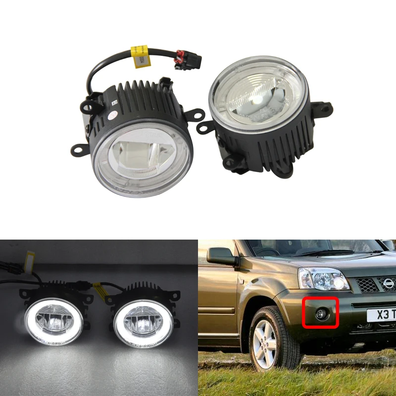 Fit Nissan X Trail NAVARA CABSTAR ELGRAND SAFARY FRONTIER Led Fog Lamp Assembly Kits W/Guide