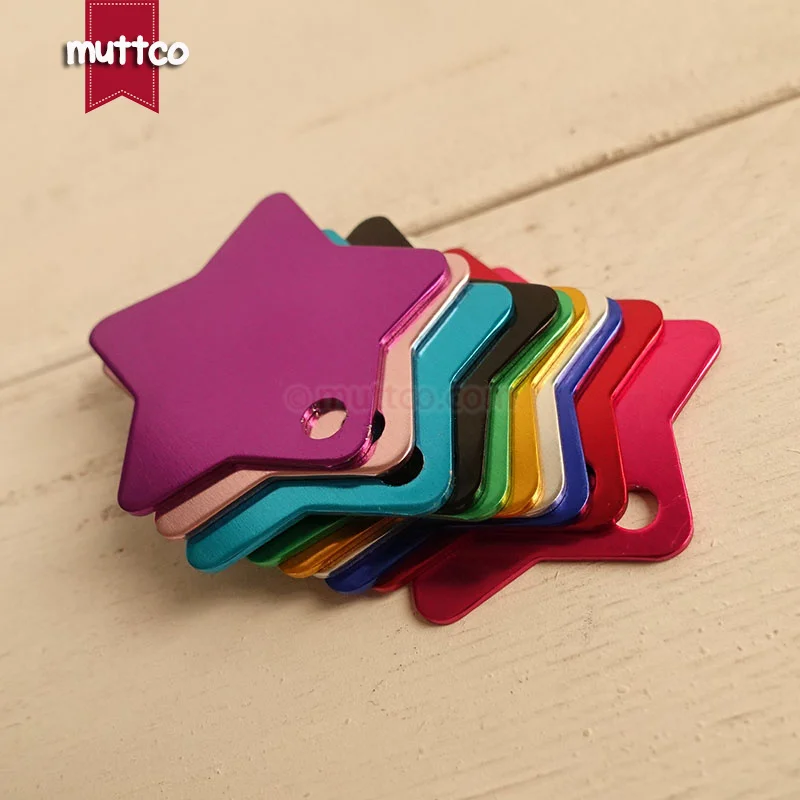 500pcs/lot wholesale good dog cat name charm craved phone number customs tag star sharp id 10 colors DIT-023 | Дом и сад