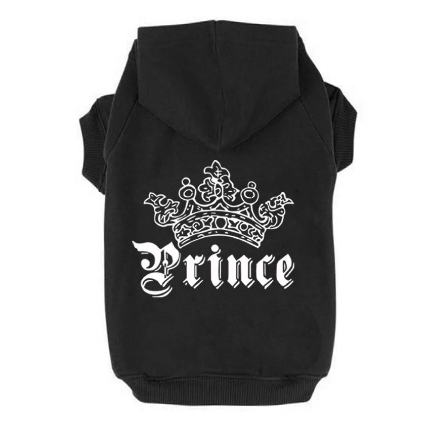 White Prince Printed Pet Puppy Dog Clothes Hoodies Jumpers Tracksuits