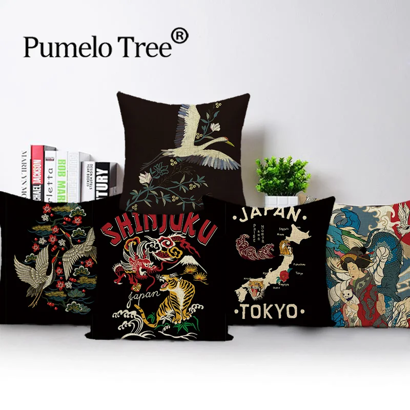 

Animal Tiger Cushion Cover Plant Floral Pillows Cases Vintage Decorative Throw Pillow Covers Custom Living Room Cushions Case