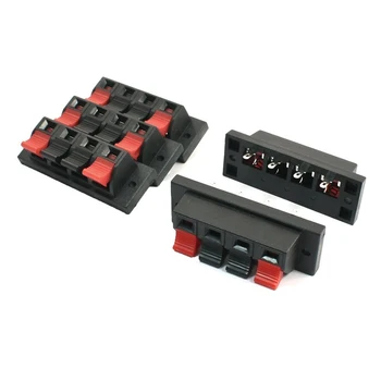

CLCU 5 Pcs 4 Pins Spring Loaded Push Type Speaker Terminal Board 70x25mm