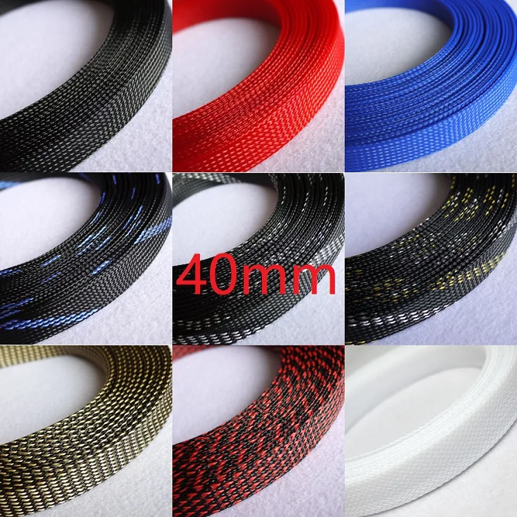 40mm Tight Braided PET Expandable Insulate High Density Cable Sleeve ...