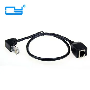 

Down Angled 90 Degree 8P8C FTP STP UTP Cat 5e Male to Female Lan Ethernet Network Extension Cable 50cm