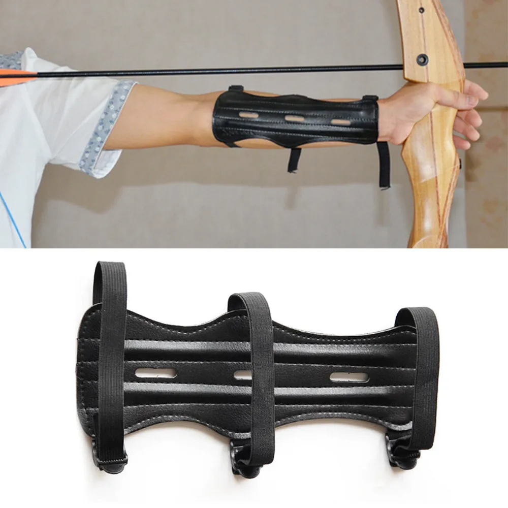 

Forfar Leather 3 Strap Target Archery Arm Guard Safety Protection Gear