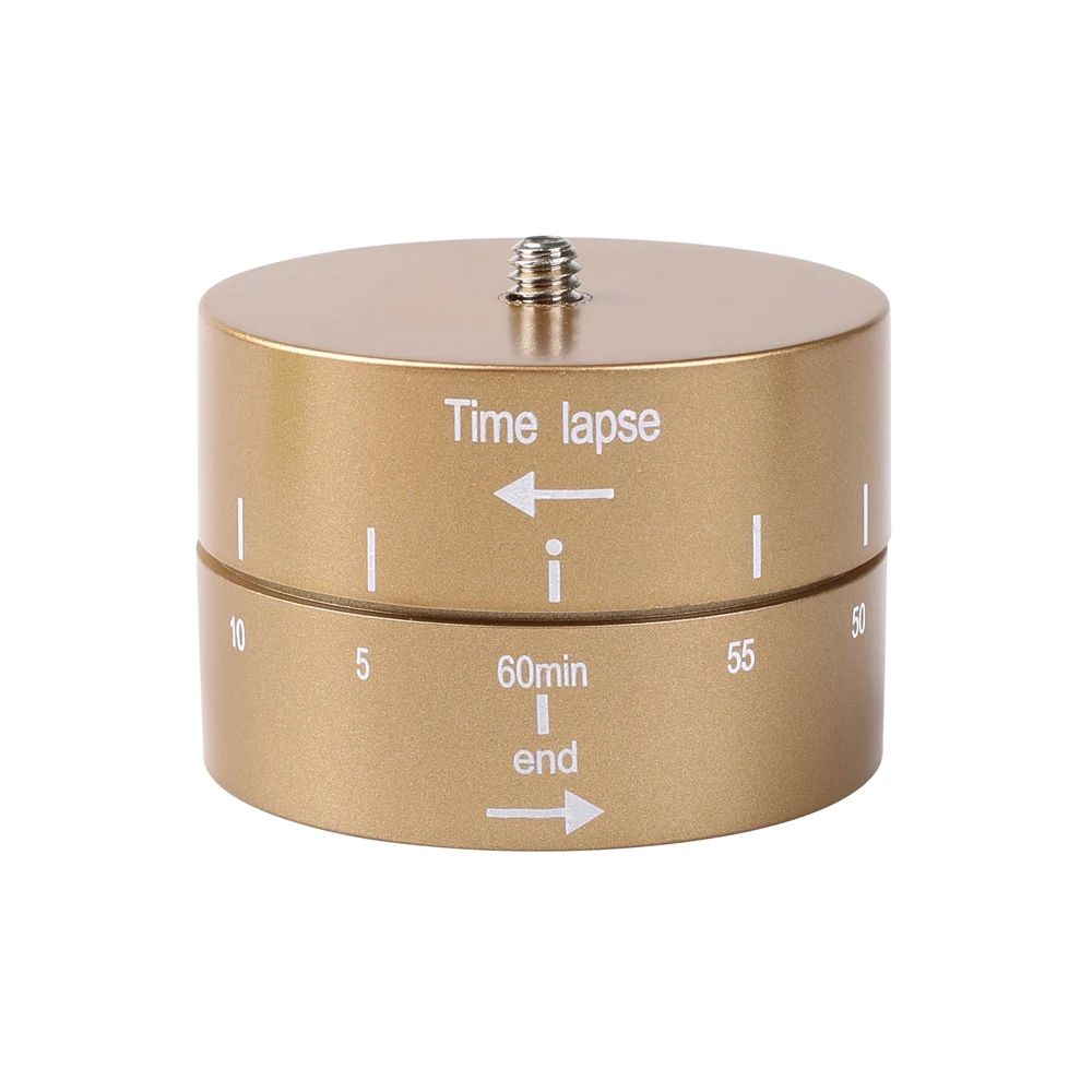 

Kaliou 60min Time Lapse 360 Degree Rotating Automatic Timer Tripod Head Photography Delay Tilt Head for GoPro 7 6 5 4 3 2 Brown