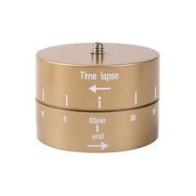 Kaliou 60min Time Lapse 360 Degree Rotating Automatic Timer Tripod Head Photography Delay Tilt Head for GoPro 7 6 5 4 3 2 Brown