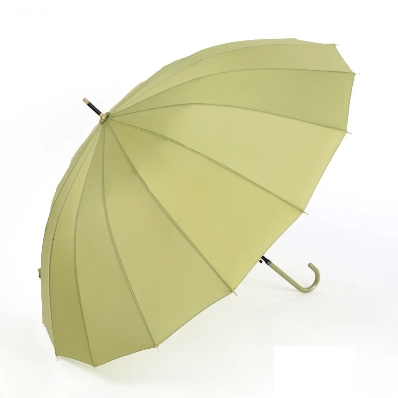 YADA 16K Simple Solid PU Handle Women Umbrella Long Automatic Umbrellas For Men Strong Rainproof Parasol Rain Sun Umbrella YD109