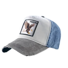 Промывают хлопок бейсбол кепки для мужчин женщин Мода Вышивка волк Орел Тигр Панда колпачки для животных хип хоп Snapback Hat