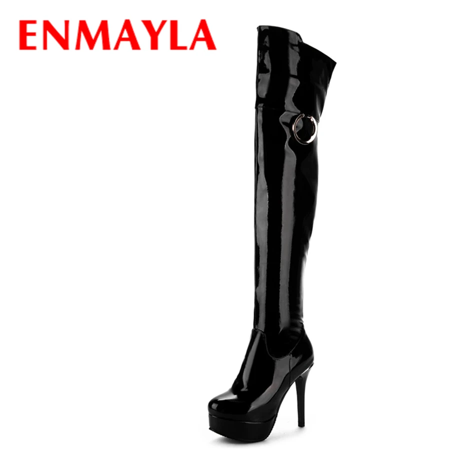 Mujer Stiletto Alta Zapatos Negro rojo Invierno blanco Apretado Los Fiesta Tacones Altos Plataforma De Enmayla Botas 1xdqg1