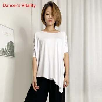 

Women LatinPractice Clothes Modern Dance Square Dance Loose Clothes Jacket Cotton Loose Side Slit Women Adult Free delivery