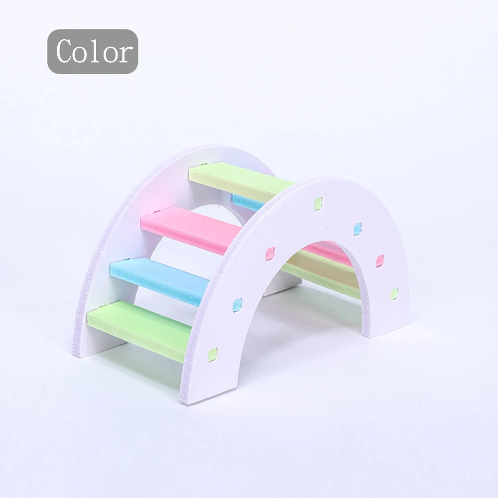 DIY Wooden Pet Toy 7th-order Rainbow Bridge For Hamster Pet Toy Waterproof Hamster House With Installation Accessory