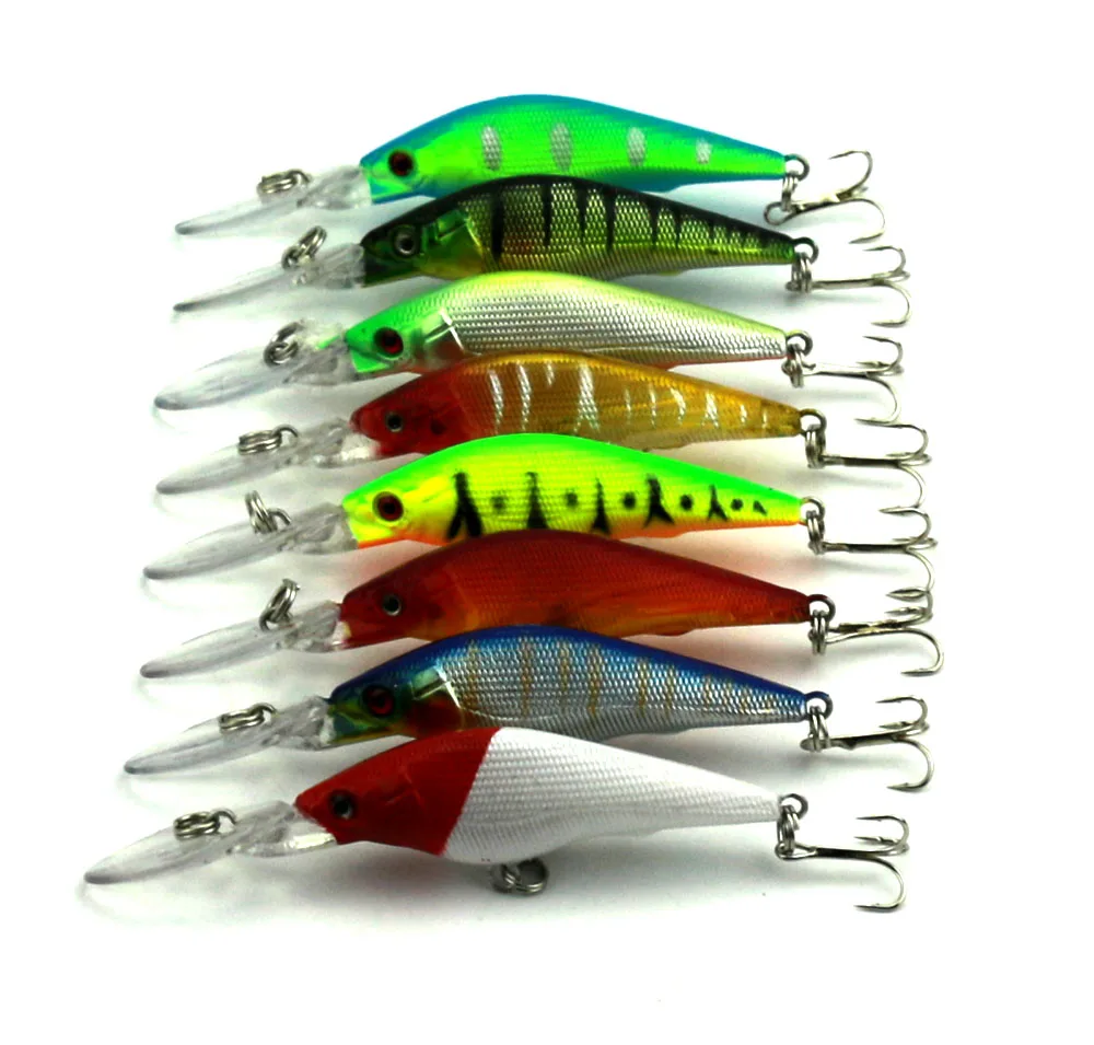8 шт. твердые пластиковые рыболовные приманки 9 см 6 г|fishing wobblers|bass crankbaits3d fish eyes |