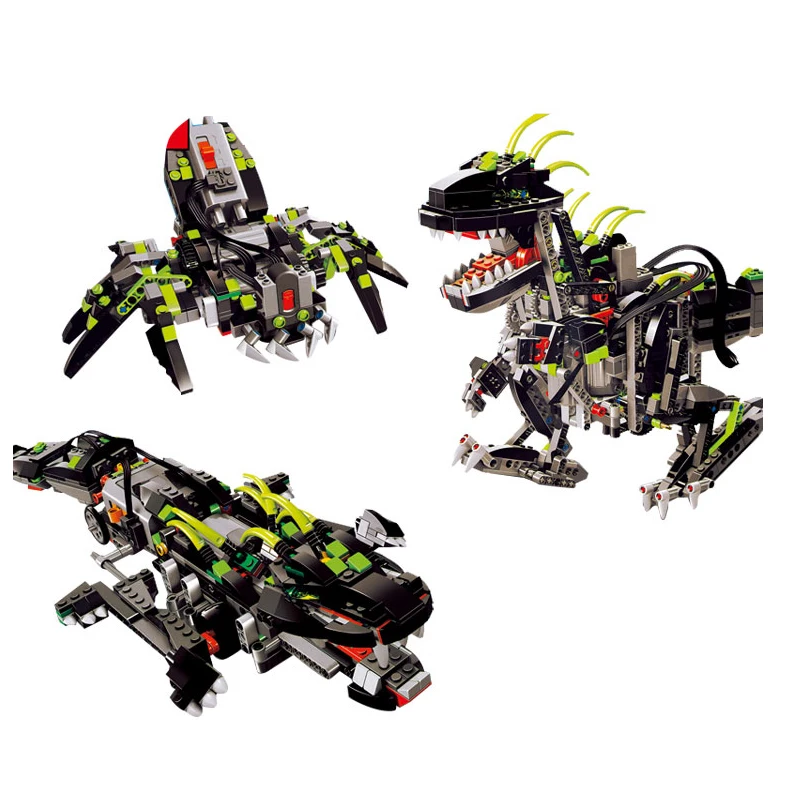 

Compatible Legoe Technic model 24010 792pcs 3 in 1 Dinosaur RC Sound Function building blocks 4958 Bricks toys for children