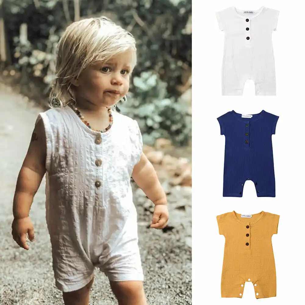 boys linen romper