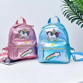 

New 2019 Women Unicorn Leather Backpack Children SchoolBags For Teenager Female Small Shoulder Bag Cute Travel Mini Backpack