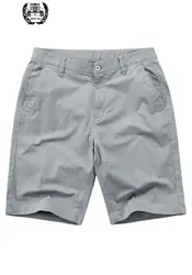 2019 летние пляжные шорты серые 30 ~ 42 повседневные шорты Брендовые однотонные хлопковые прямые мужские шорты Карго карманы мужские шорты