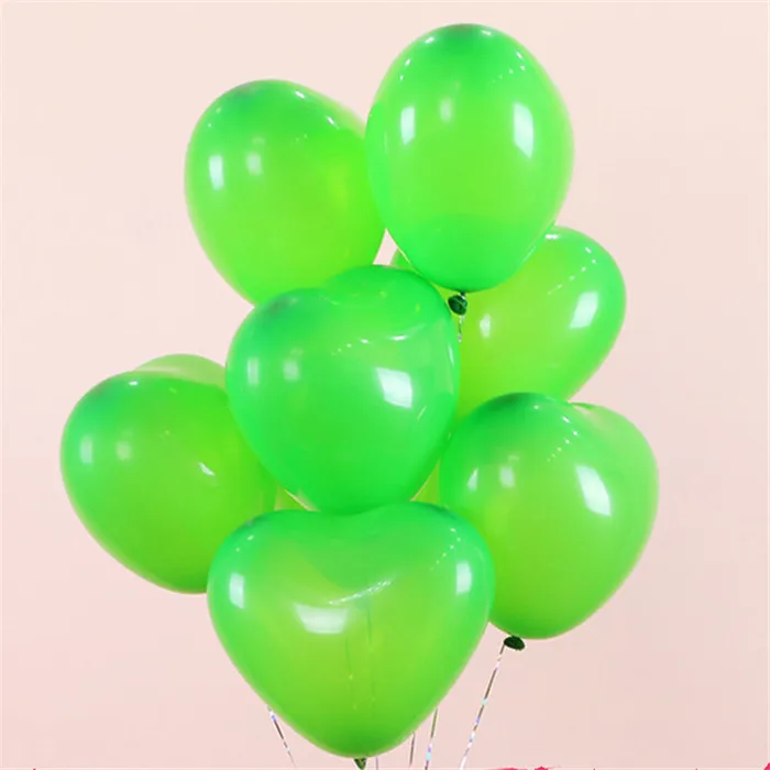 10 шт 10 дюймов 2,2 г Золотой латексный воздушный шар в форме сердца Свадебные аксессуары украшения воздушный шар «С Днем Рождения» детский душ надувной воздушный шар - Цвет: B12 Green Heart