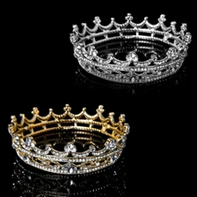 Pageant Full Round Tiara Bridal Crown Wedding Rhinestone Headpiece Hair Jewelry Classic