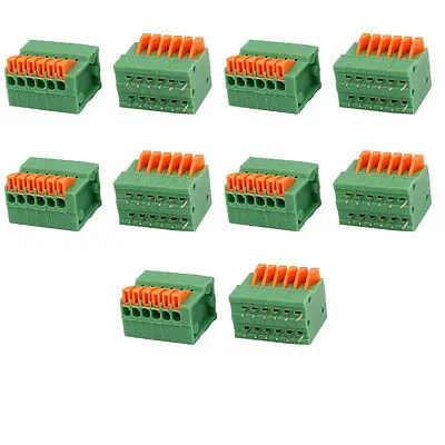 10 шт. KF141V 150V 2A 2 54 мм Шаг 6P пружинная Клеммная колодка для монтажа печатных плат |