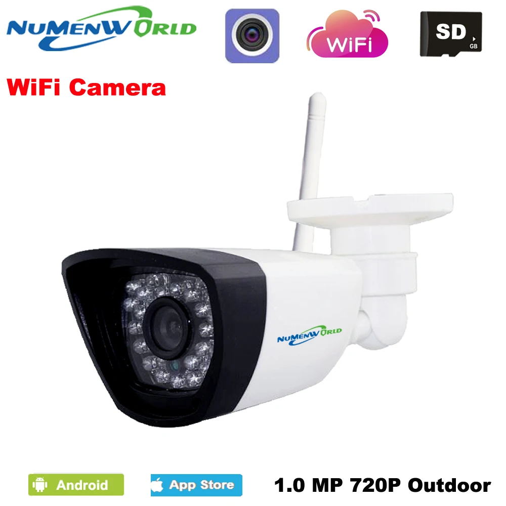 Беспроводная IP камера 720P HD P2P ONVIF 802.11b/G/N Wi Fi сетевая Проводная ИК наружная