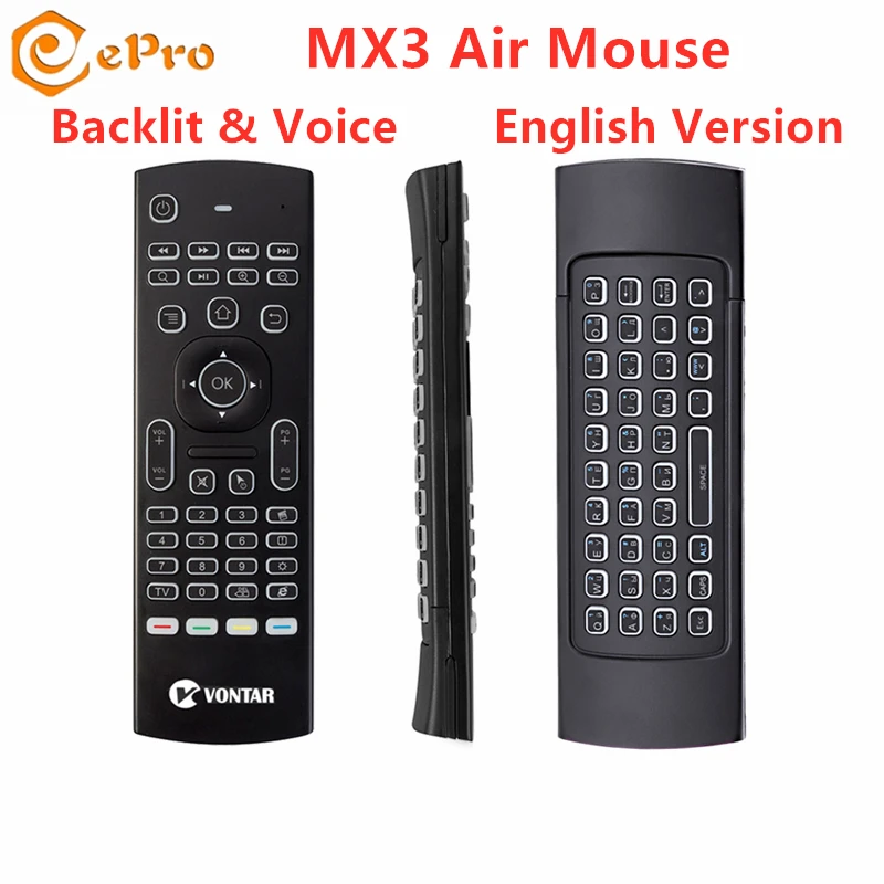 MX3 Pro Air mouse Беспроводные клавиатуры пульт дистанционного управления с подсветкой