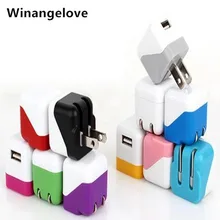 Winangeleve 50 шт. Красочные 5 в 1 а складные стиль США AC настенное зарядное устройство адаптер для iphone 4 5 5s 6 7 plus для samsung