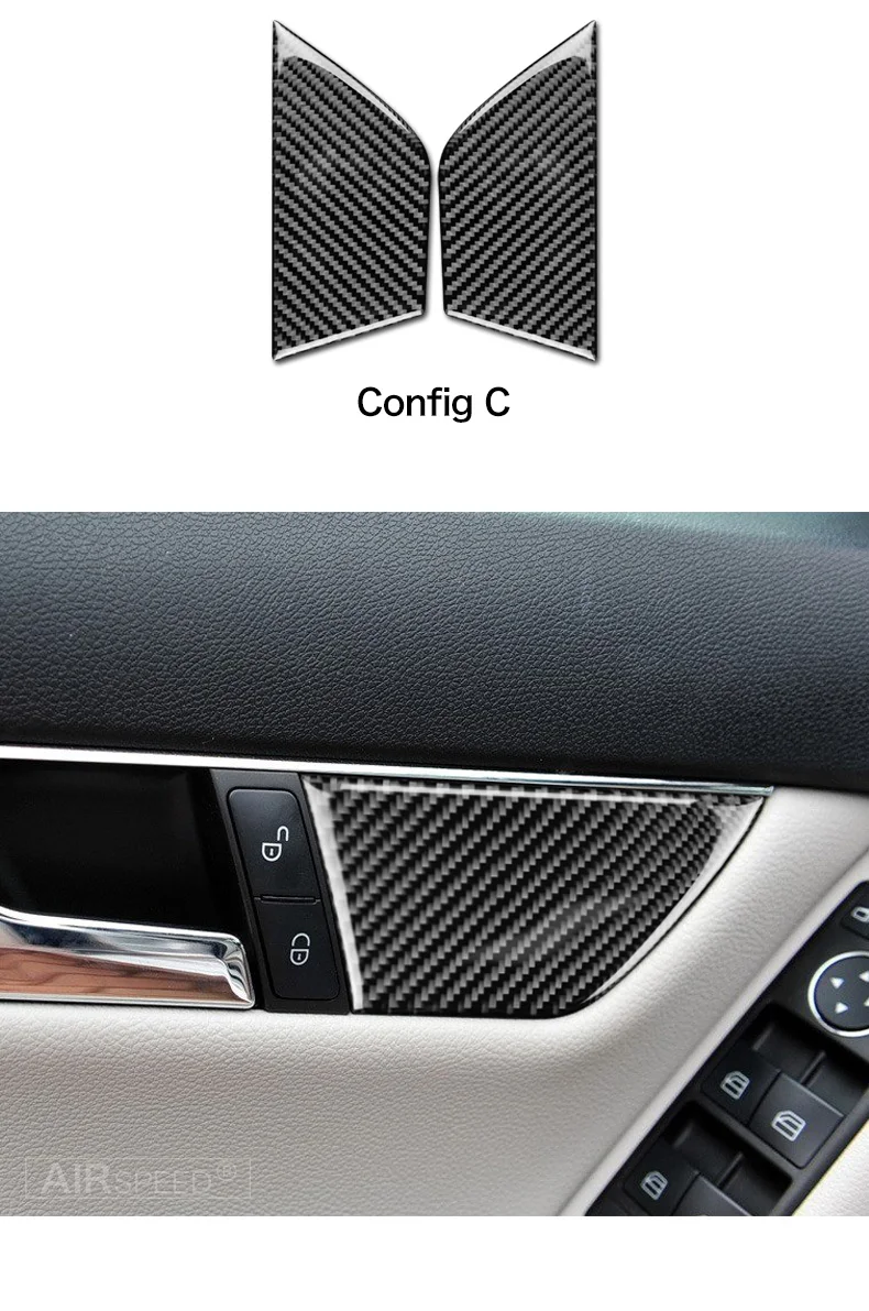 Airspeed Cabon Fiber for Mercedes Benz C Class W204 Accessories Car Seat Adjust Button Switch Panel Cover Stickers Interior Trim (3)