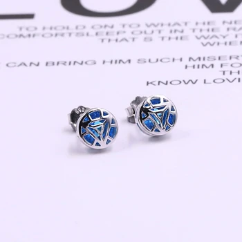 

Avenger 4 Iron Man Earring 925 Silver Tony Stark Stud Earrings Men Iron Man Reactor Ear Ring 1 Pair Sale