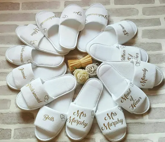personalized Wedding Slippers,Bridal Party Slippers, flower girl Bachelorette party favors gifts,wedding favor gifts