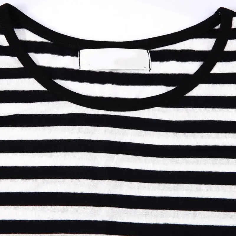 Осенняя Повседневная футболка с длинными рукавами для кормящих беременных женщин, модная черно-белая полосатая одежда для беременных, топы