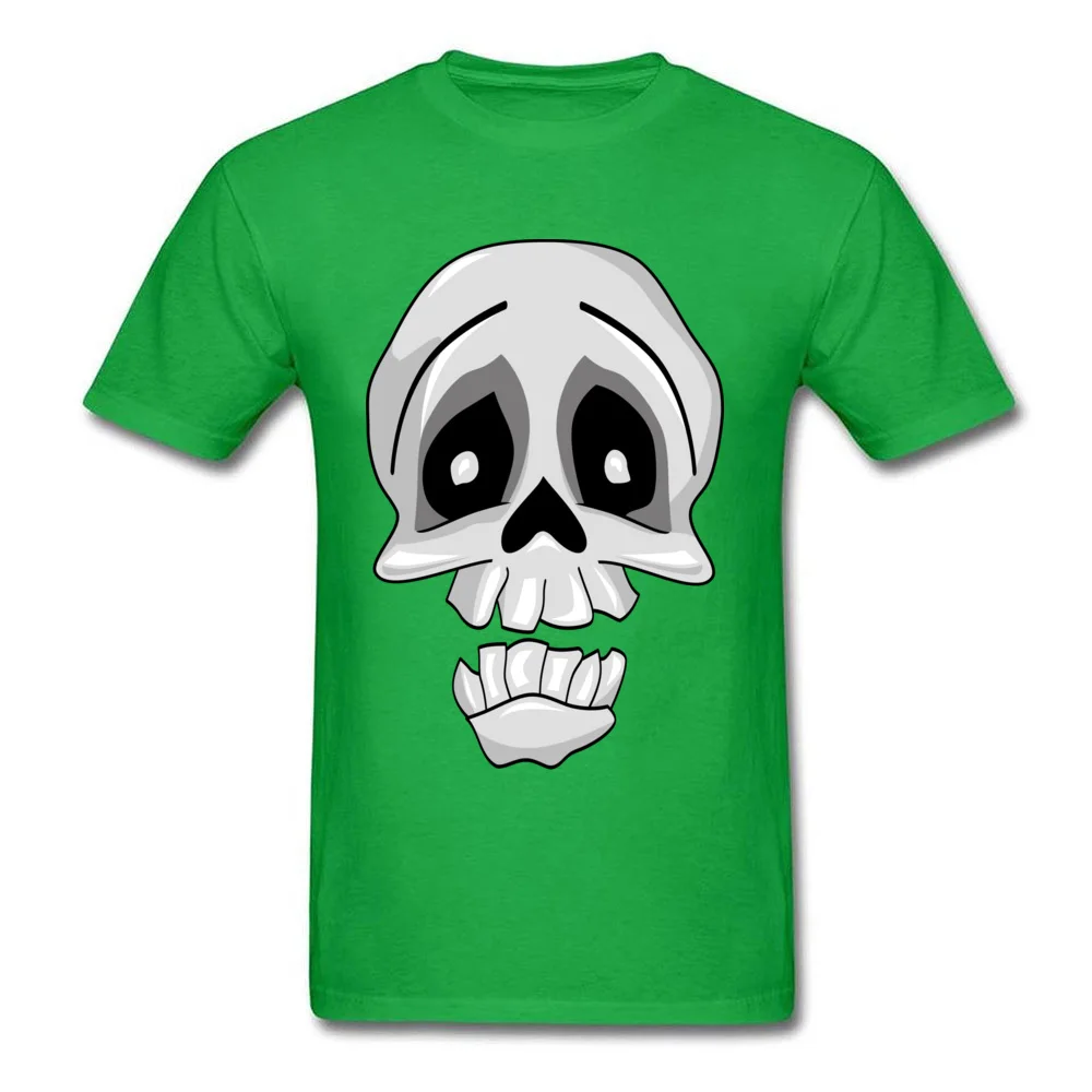 Funny Skeleton ostern Day 100% Cotton Fabric Round Collar Tops T Shirt Short Sleeve Printed On Top T-shirts Graphic T Shirts Funny Skeleton green