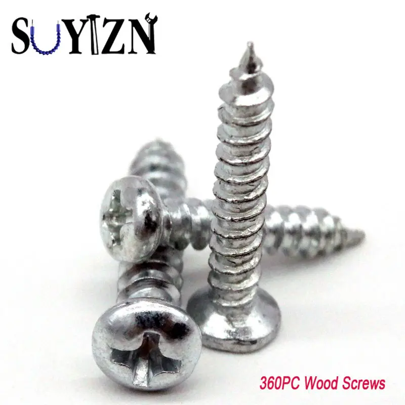 360PC Silver Thread Forming Sheet Metal & Wood Screws Work Assortment