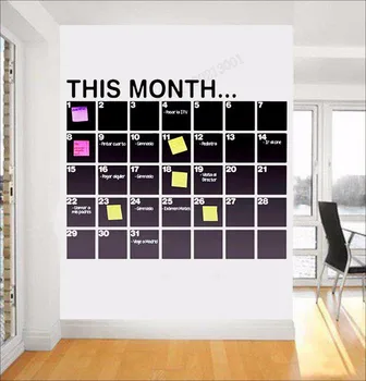 

Art Wall Sticker Blackboard Decal This Moment Poster Vinyl Art Decoration Removeable Poster Month Calendar Planner StickerLY103