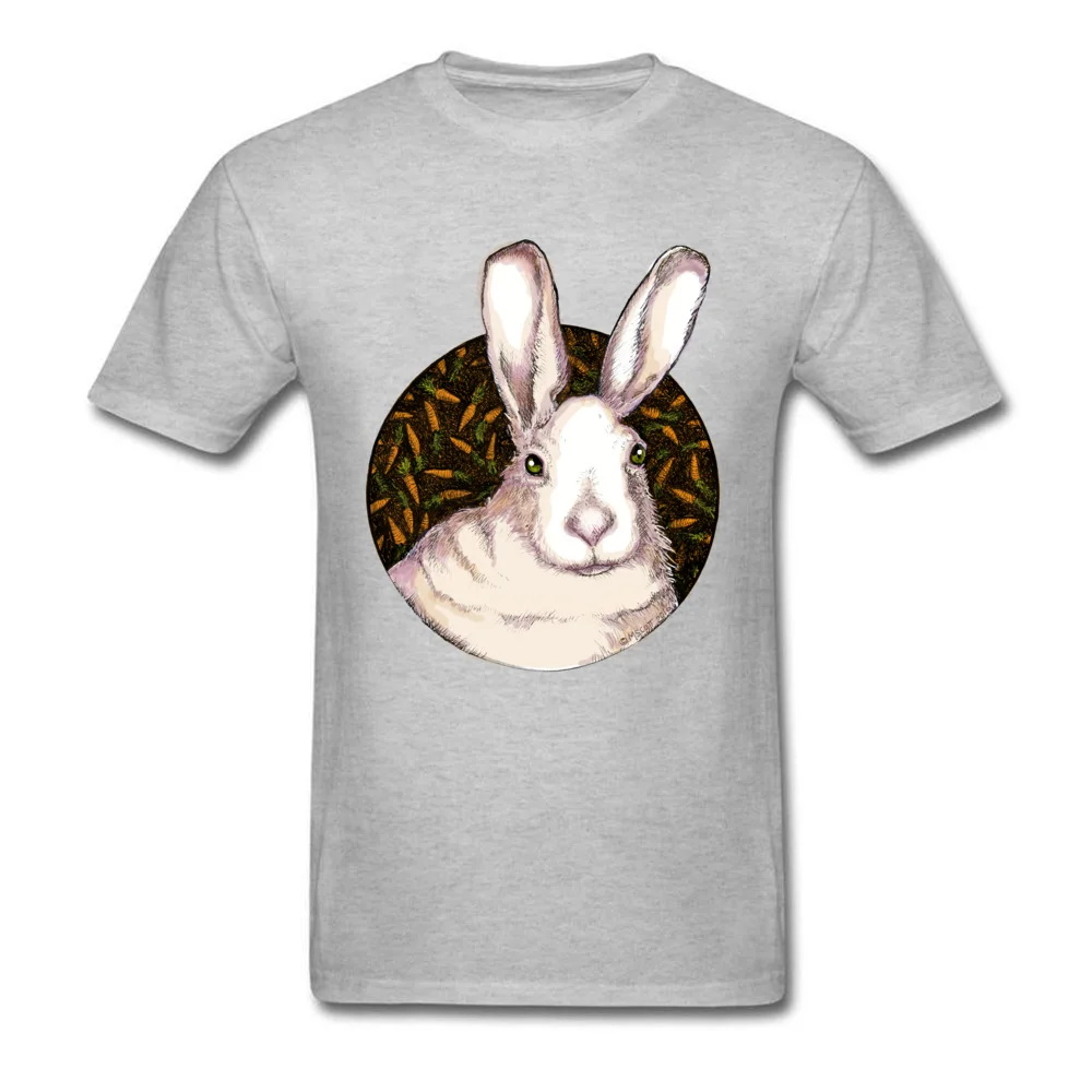 Cool Crewneck T-shirts Summer Fall Tops T Shirt Short Sleeve Faddish Cotton Normal T-Shirt Slim Fit Men Free Shipping Bunny and the Flying Carrots in TechniColor grey