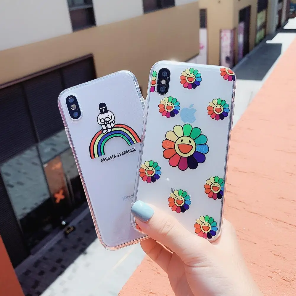 Мураками Такаши Подсолнух мультфильм чехол для телефона мягкий ТПУ iPhone 11 Pro Max 6 6s 7