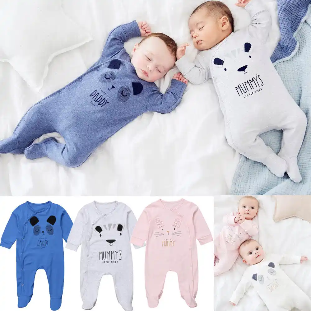 YELTY6F Skull American Flag Printed Newborn Baby One-Piece Suit Long Sleeve Romper Black
