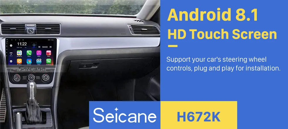 Top Seicane Car Radio Stereo Android 6.0/7.1/8.1 Navi 10.1" For VW Volkswagen Passat 2012 GPS Navi Multimedia Player Support 4G Wifi 1