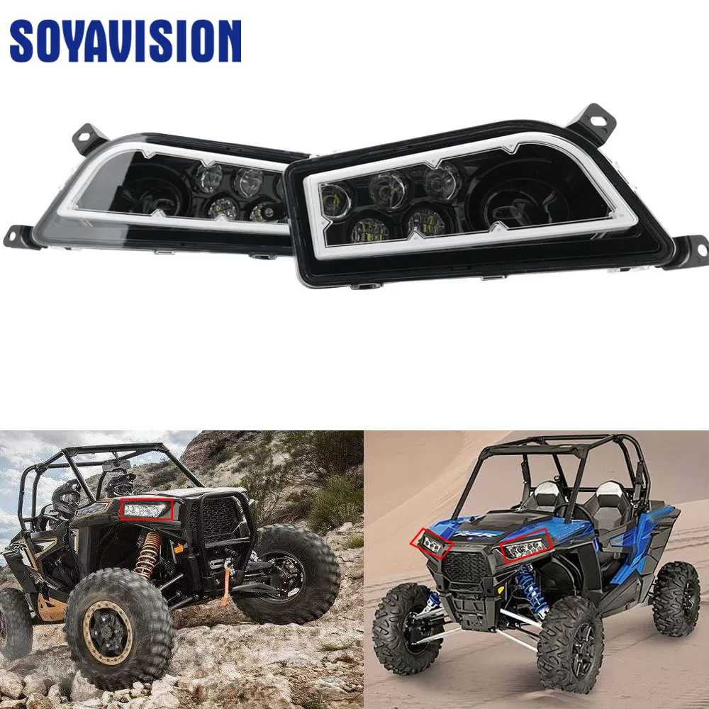 Black Polaris RZR 1000 LED Halo Headlight 2015-2016 for Polaris RZR 900 Led Headlight Kit 2014-2016 RZR XP 1000 XP TURBO Lamp (18)